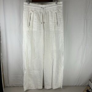 Athleta‎ Cabo Linen Jogger Womens Size 14 White Lightweight Pants Resort Travel